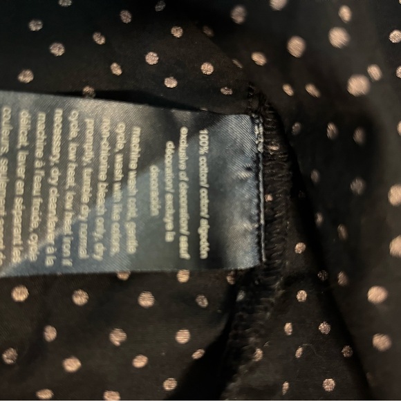 Tommy Hilifiger Women Shirt Button Up Fitted Roll Tab Sleeve Navy Polka Dot XS - Picture 9 of 9